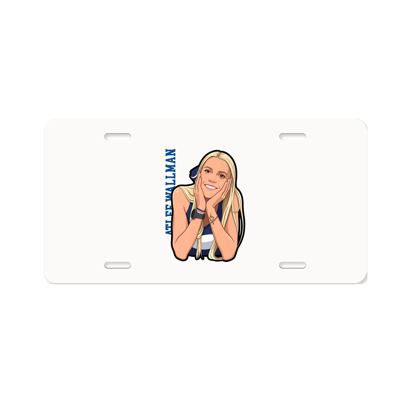 License Plate — Name Vertical in Classic