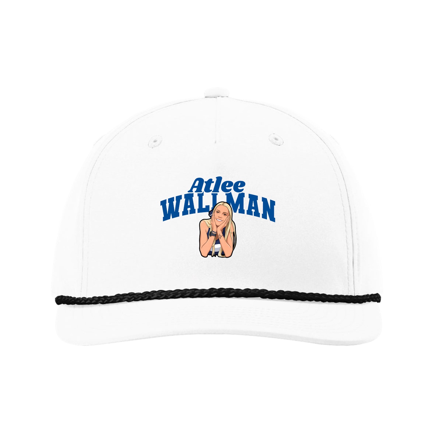 Five-Panel Classic Rope Cap — Signature Arch in White