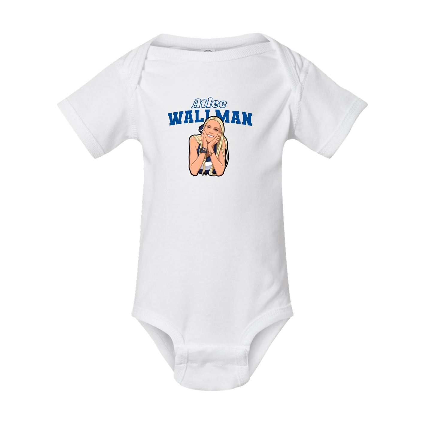 Baby Onesie — Name Arch in White