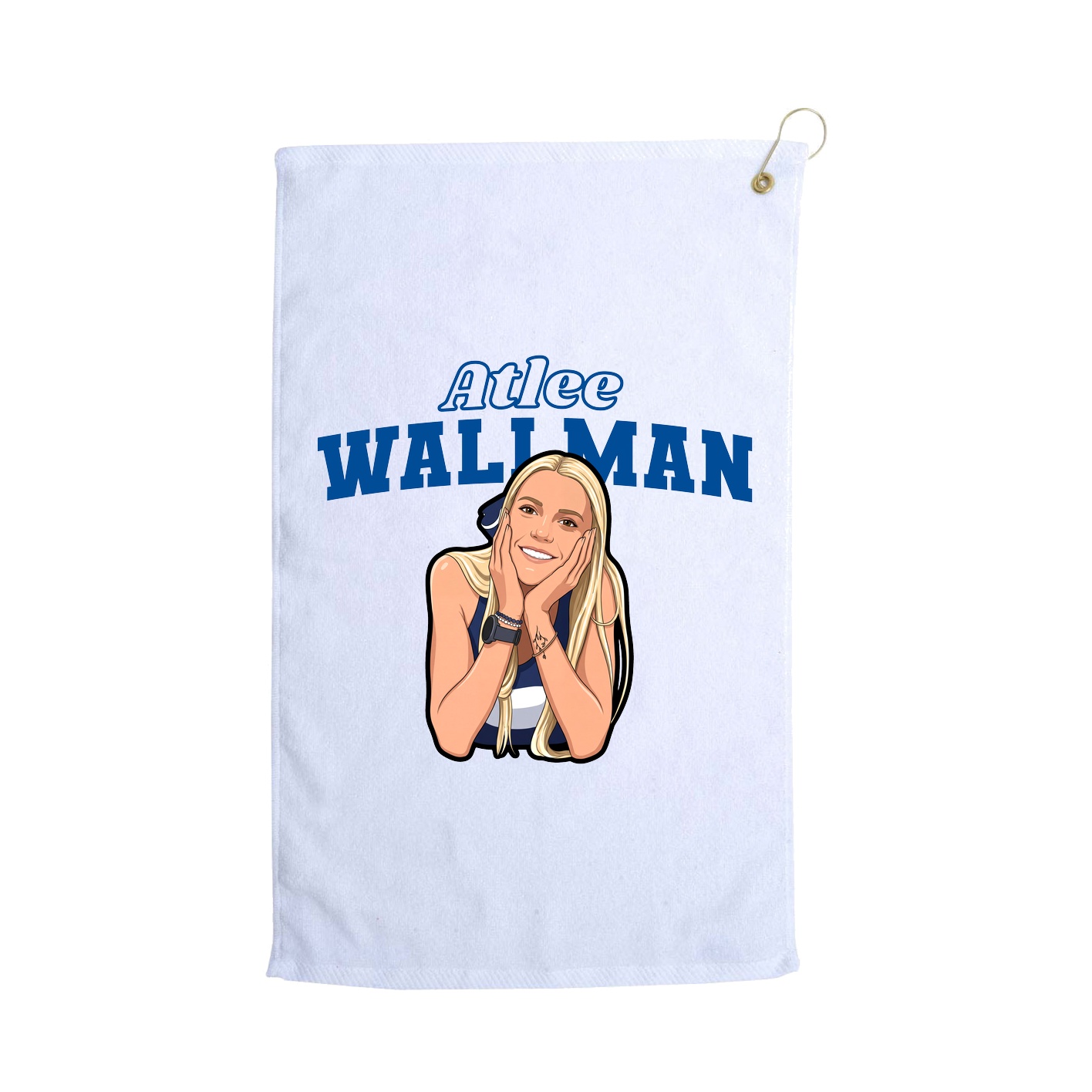 Golf Towel — Name Arch in White