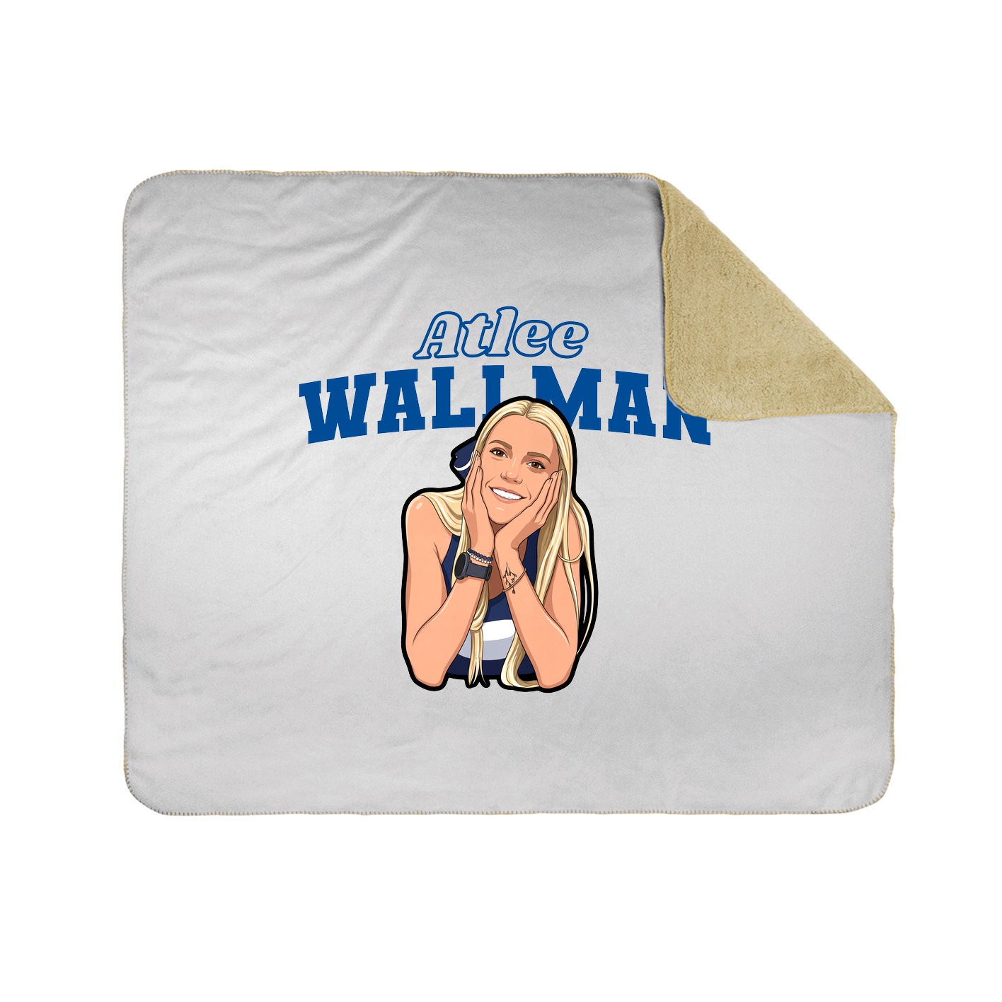 Throw Blanket — Name Arch in White