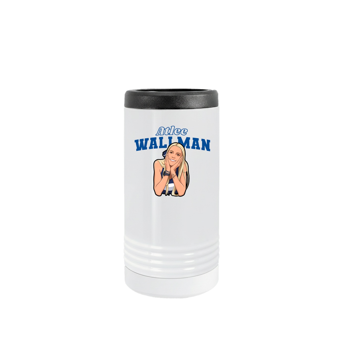 Slim Beverage Holder — Name Arch in White