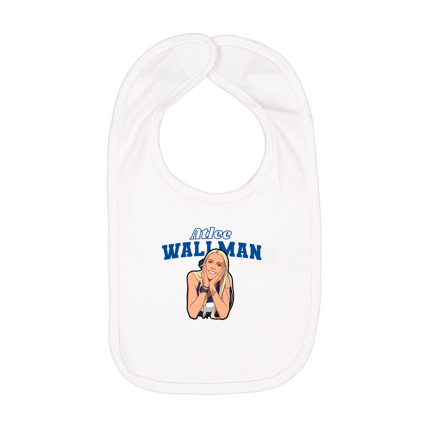 Infant Bib — Name Arch in White