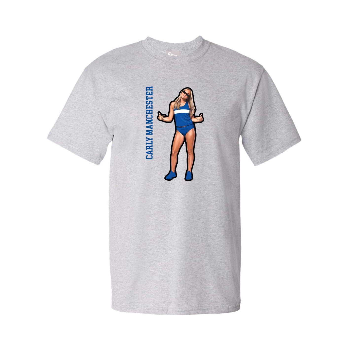 Tee — Name Vertical in Grey