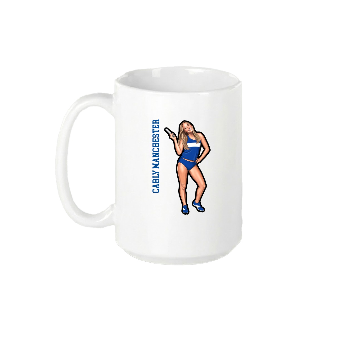 15oz Coffee Mug — Name Vertical in White
