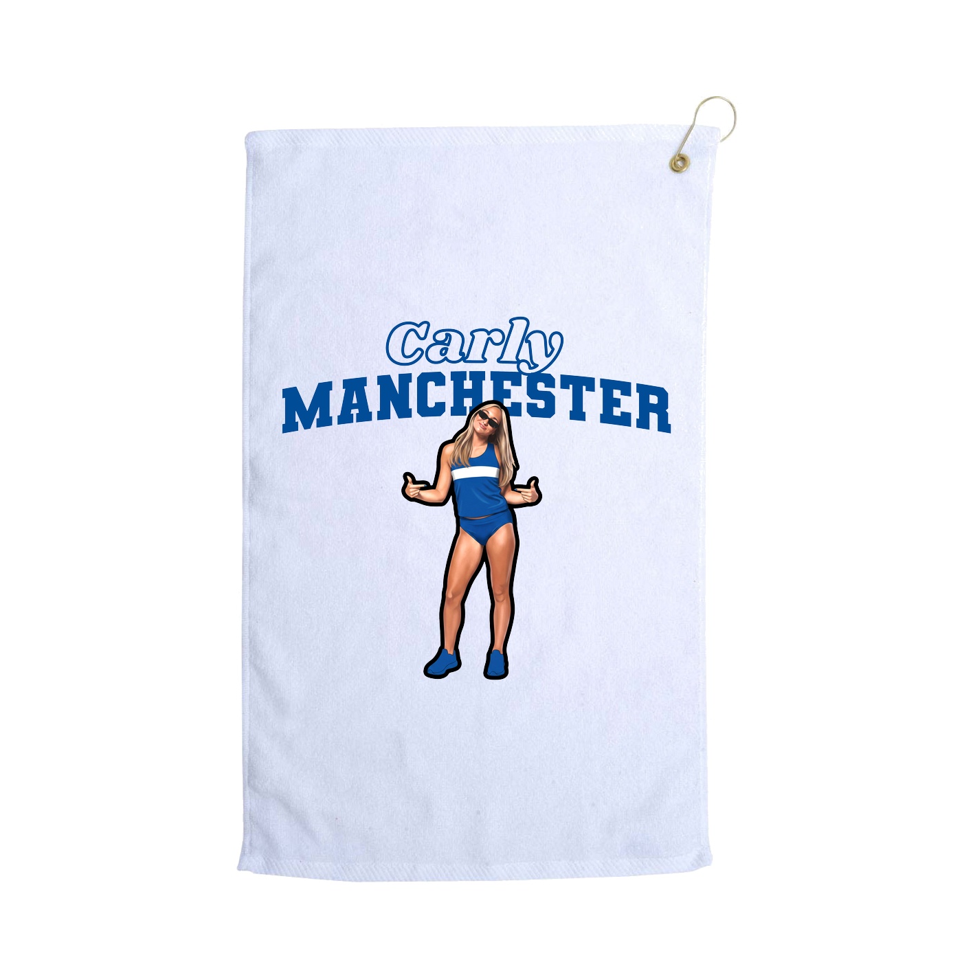Golf Towel — Name Arch in White
