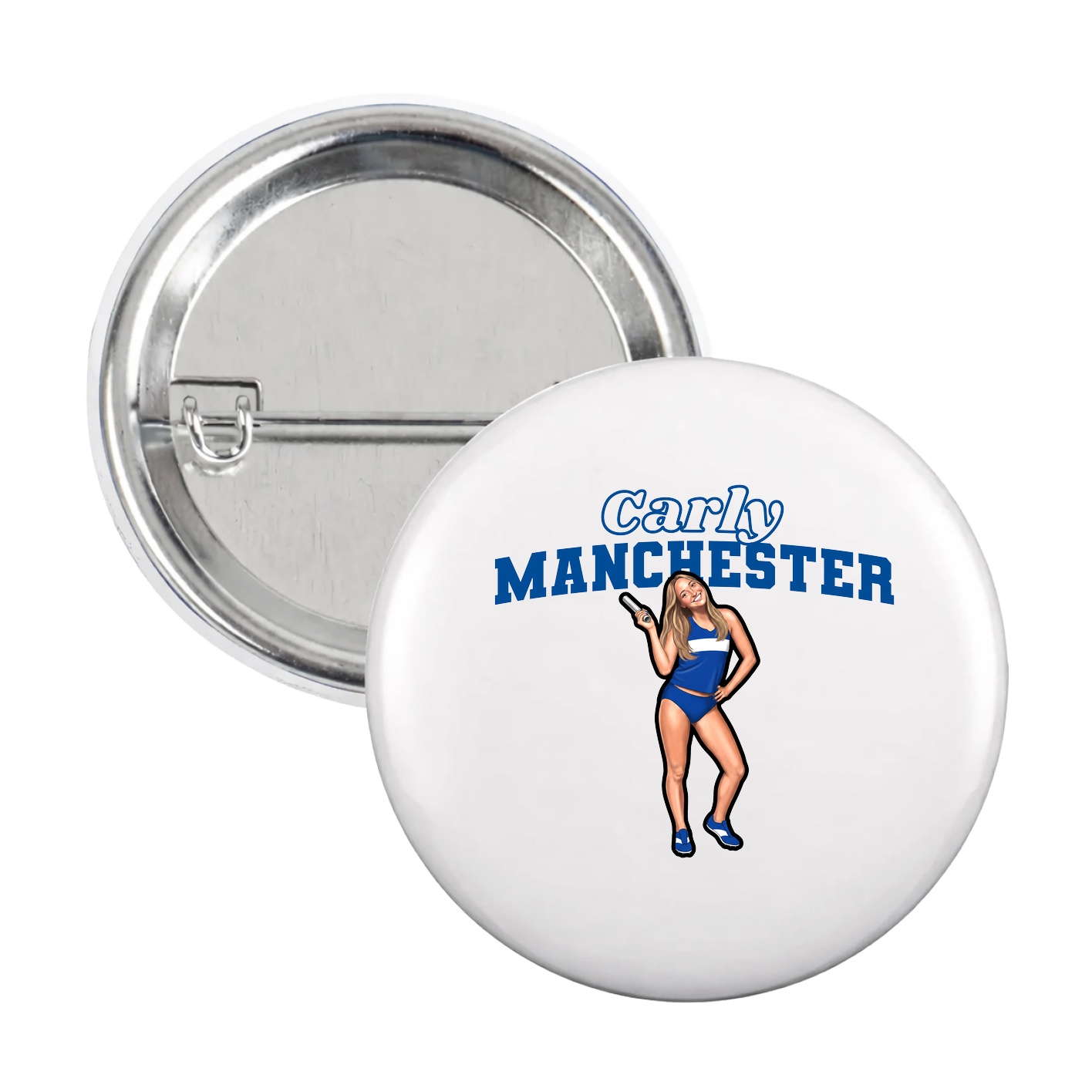 Game Day Button — Name Arch in White