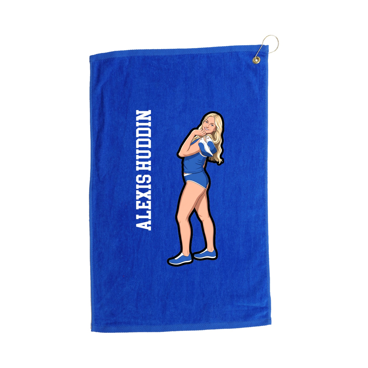 Golf Towel — Name Vertical in Royal