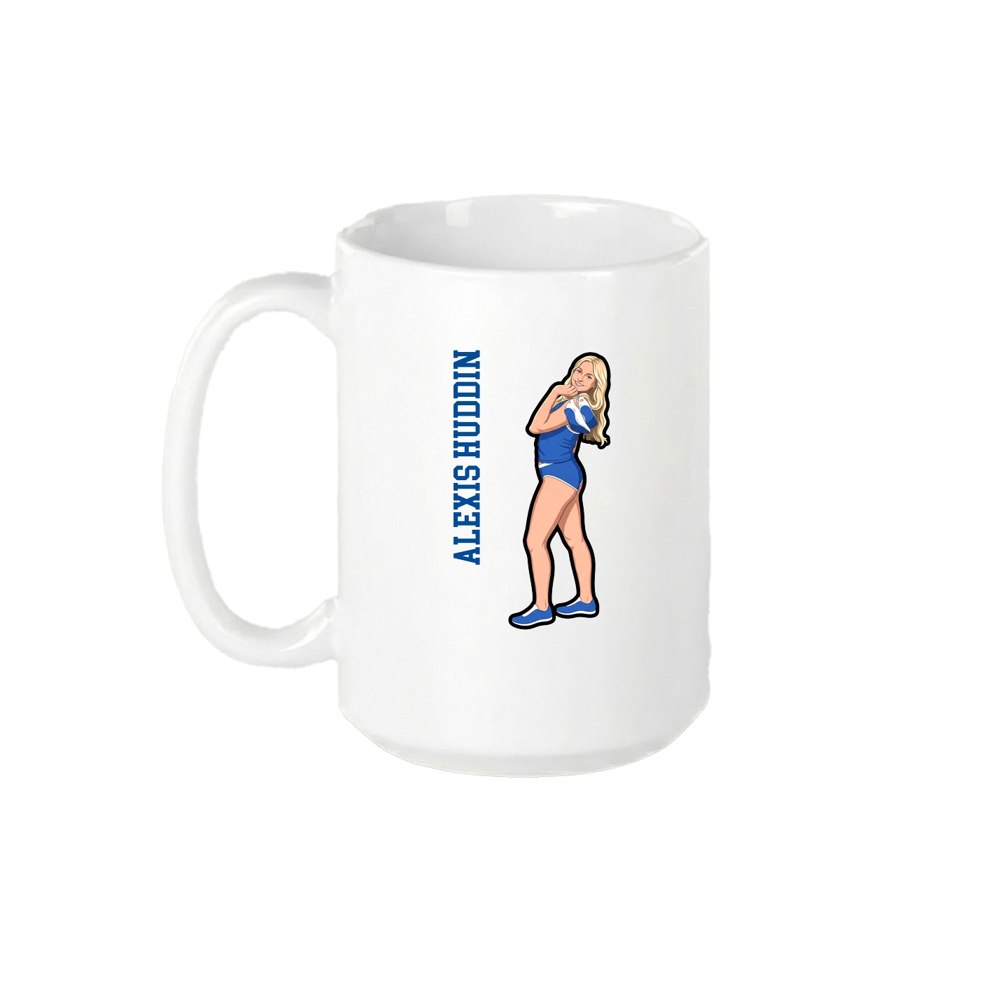 15oz Coffee Mug — Name Vertical in White