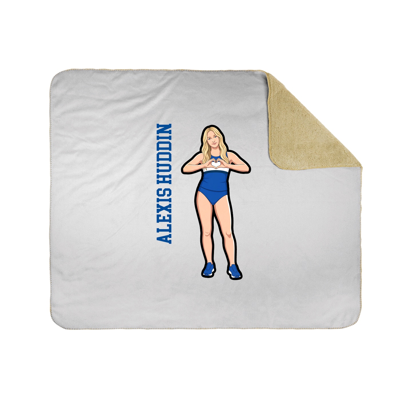Throw Blanket — Name Vertical in White