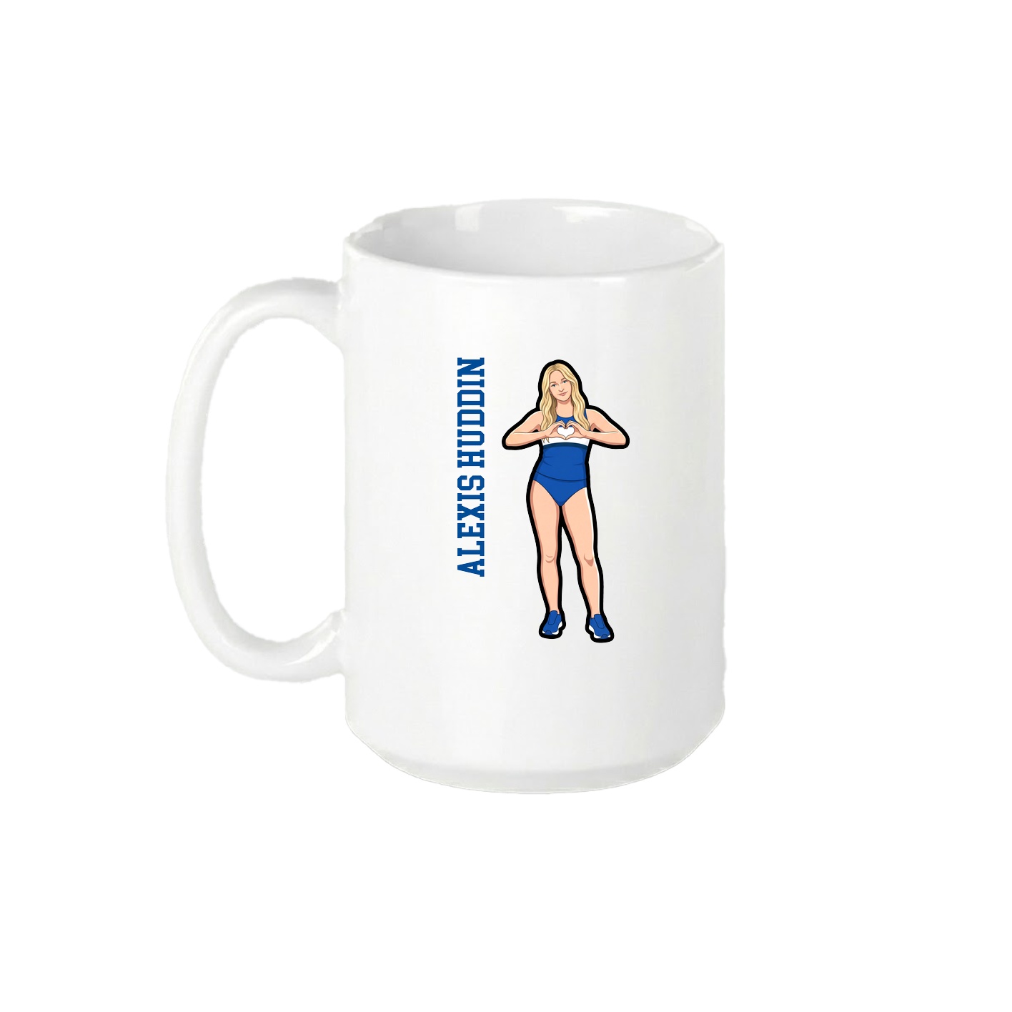 15oz Coffee Mug — Name Vertical in White