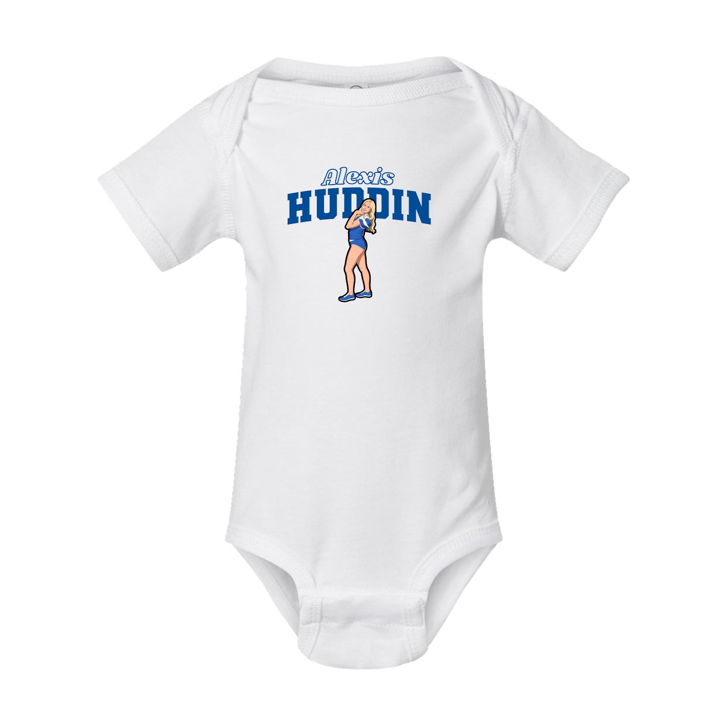 Baby Onesie — Name Arch in White