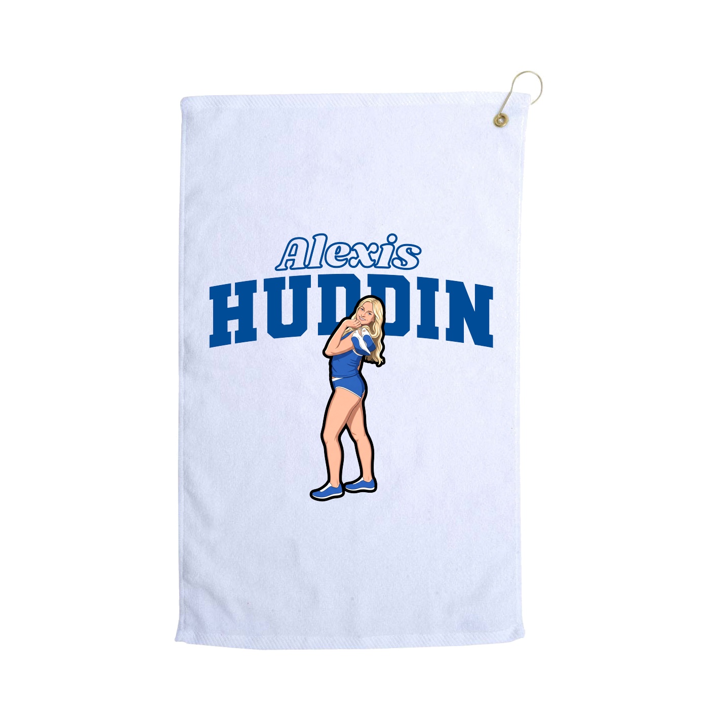 Golf Towel — Name Arch in White