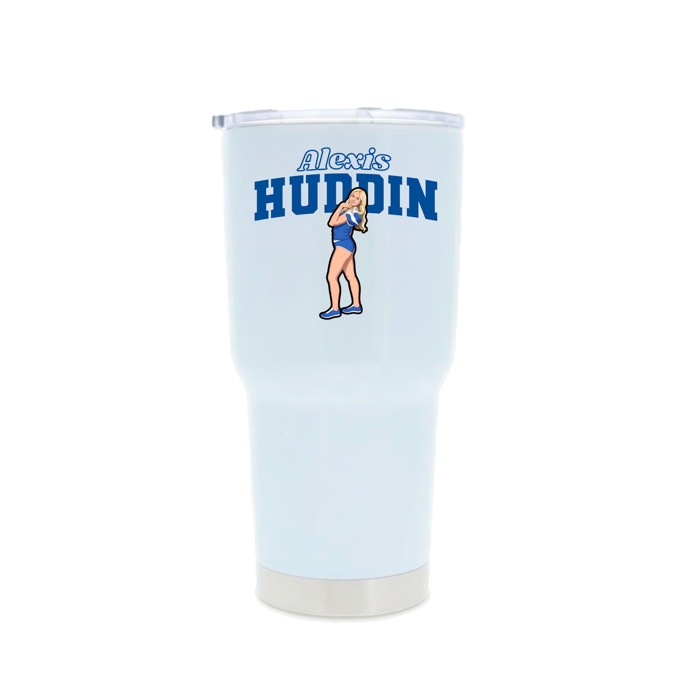 30oz Stainless Steel Tumbler — Name Arch in White