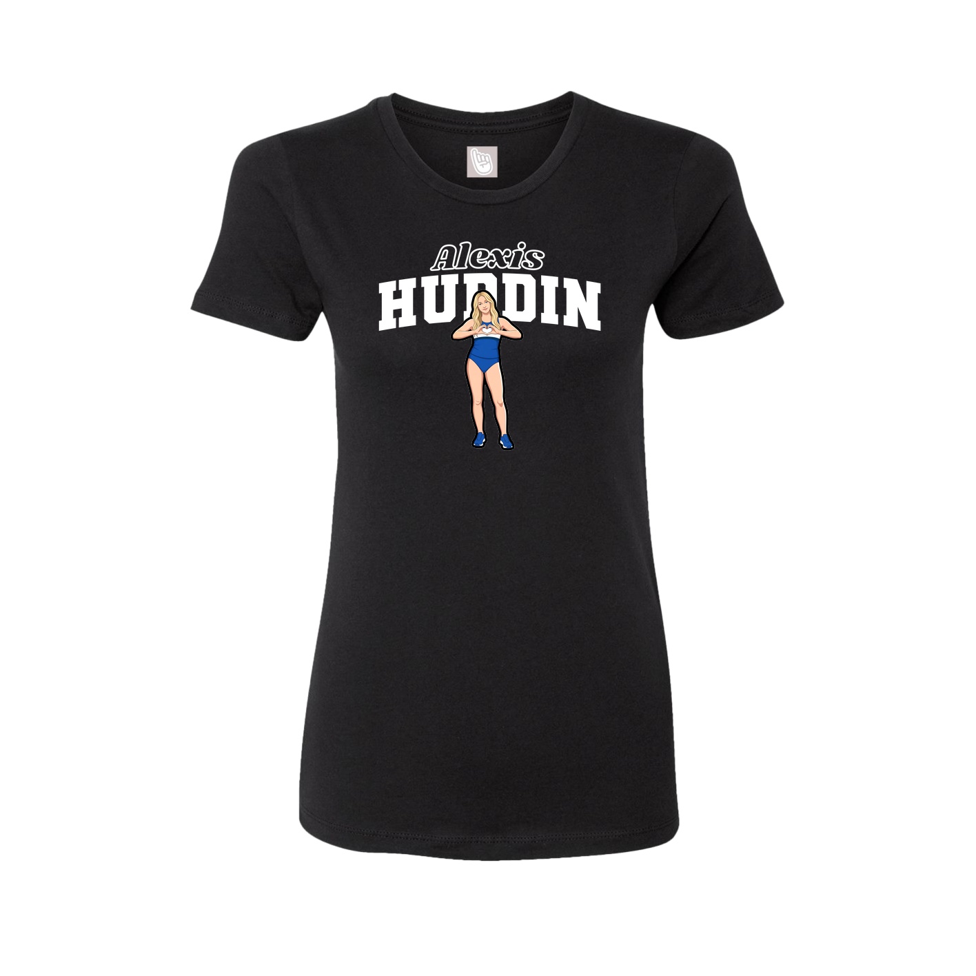 Fitted Women's Tee — Name Arch in Black