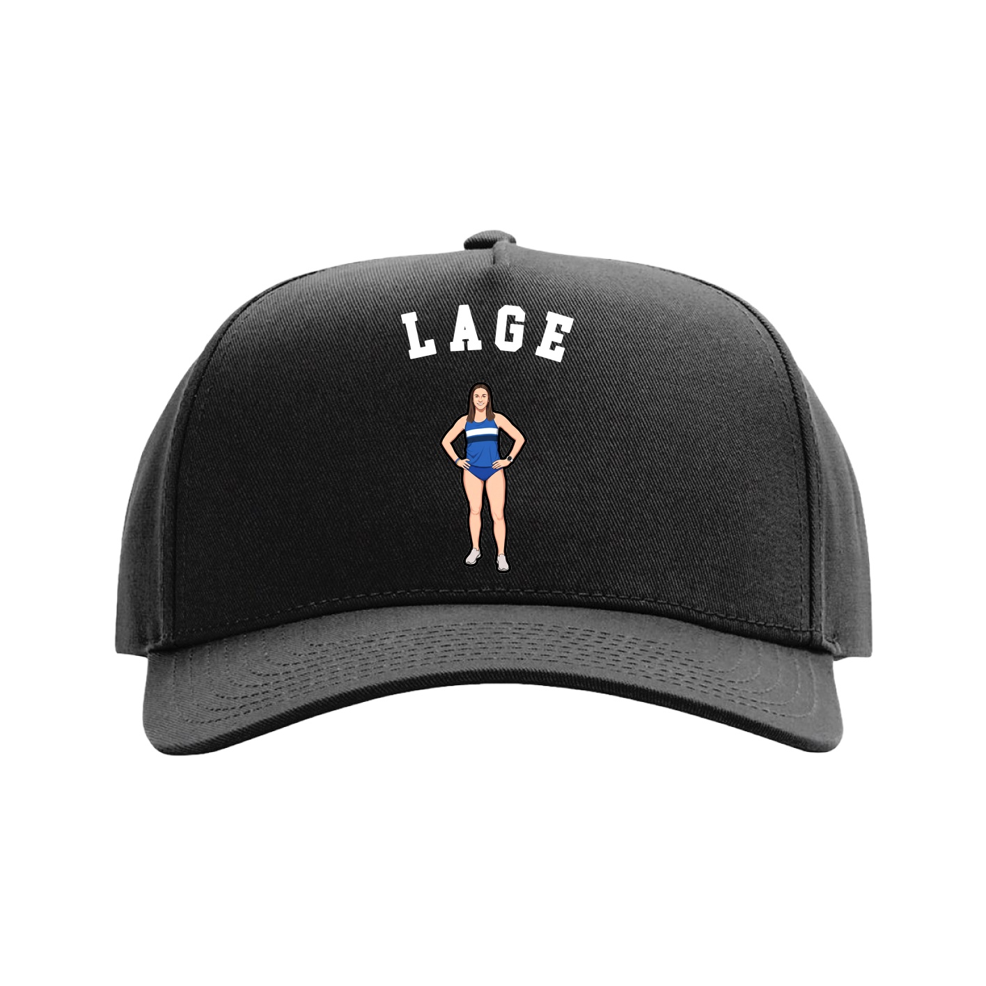 Full Fabric Five-Panel Champ Cap — Shirsey Arch in Black