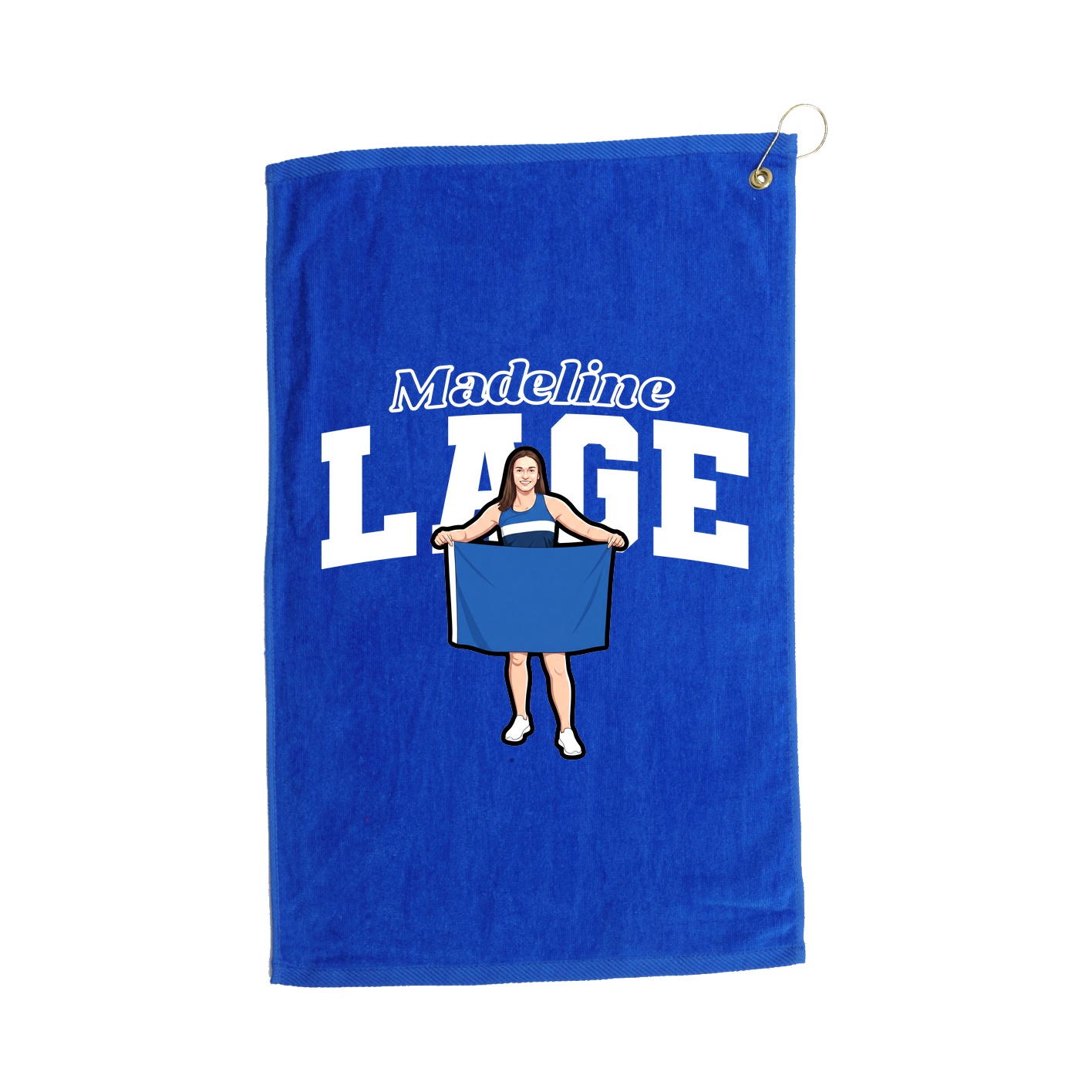 Golf Towel — Name Arch in Royal
