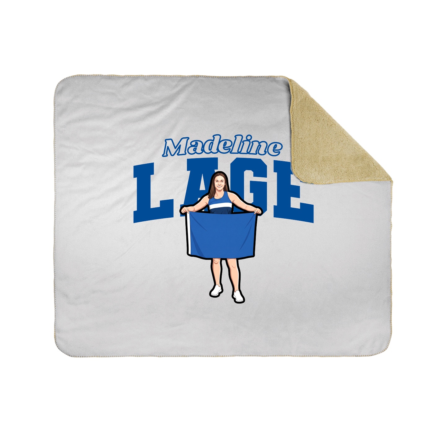 Throw Blanket — Name Arch in White