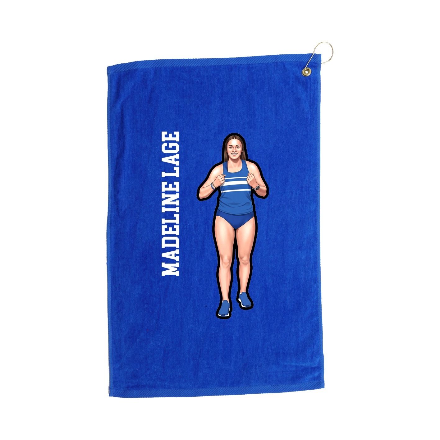Golf Towel — Name Vertical in Royal