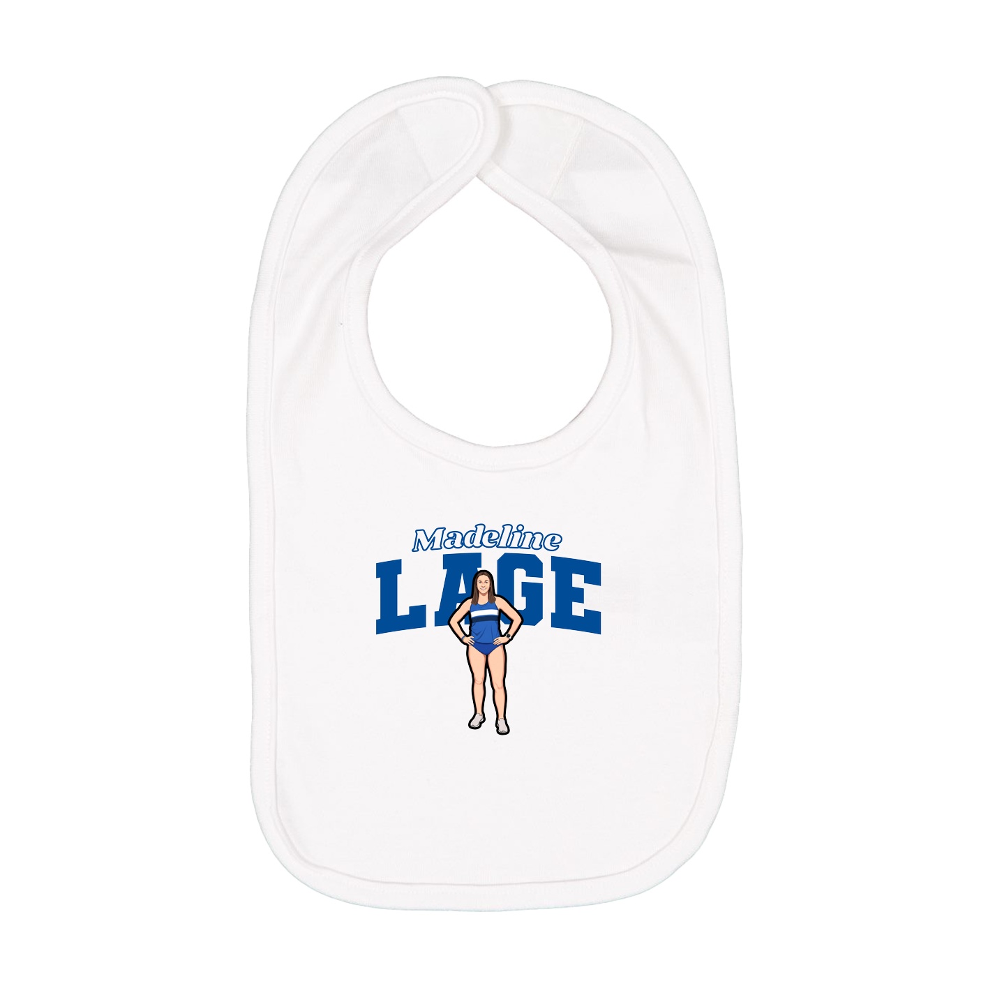 Infant Bib — Name Arch in White