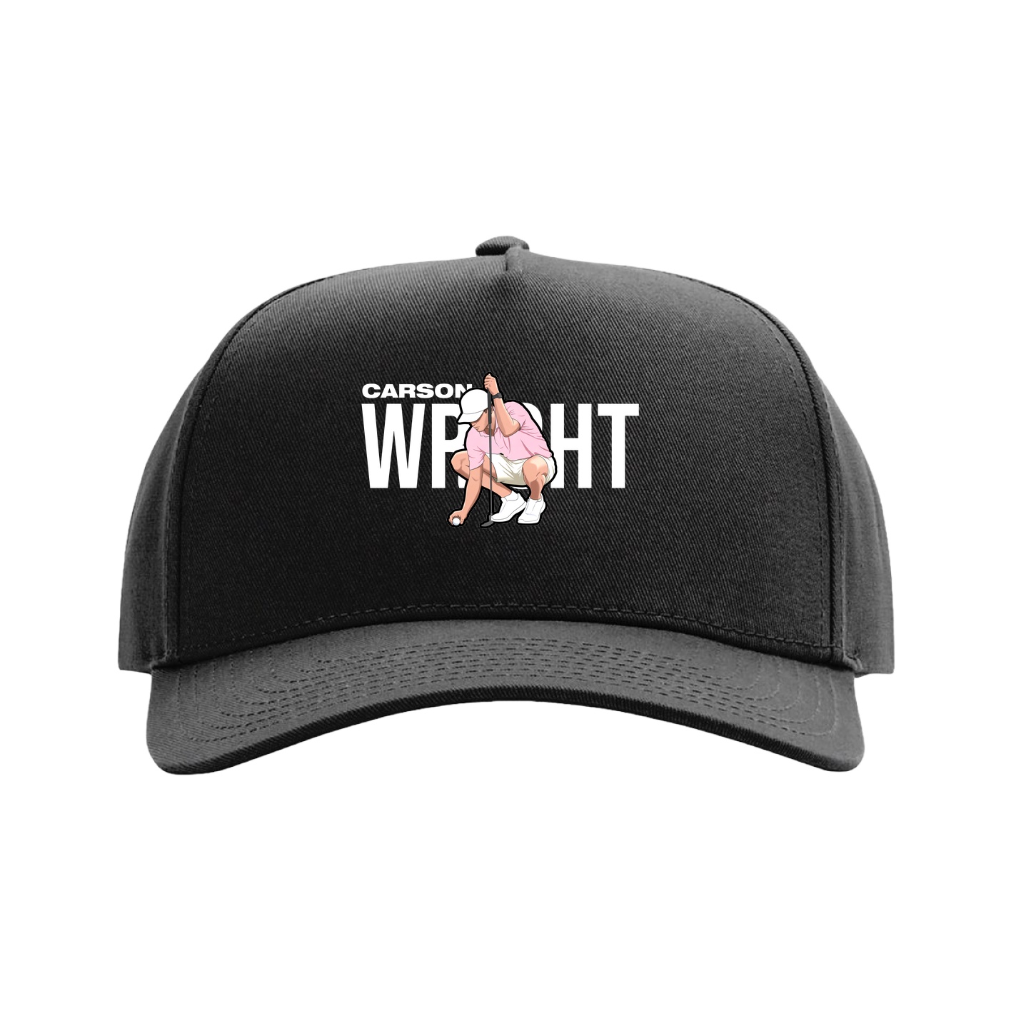 Full Fabric Five-Panel Champ Cap — Player Name in Black