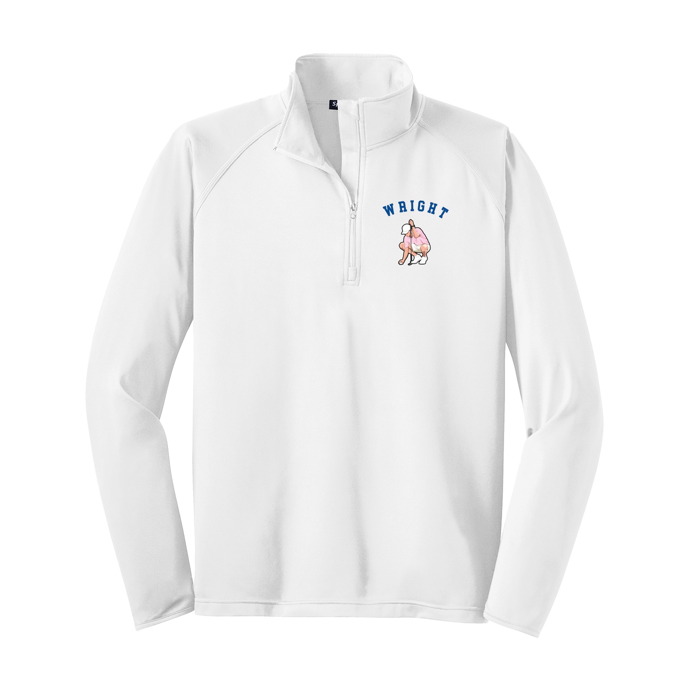 Q-Zip Pullover — Shirsey Arch in White