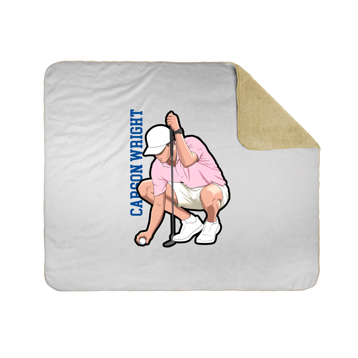Throw Blanket — Name Vertical in White