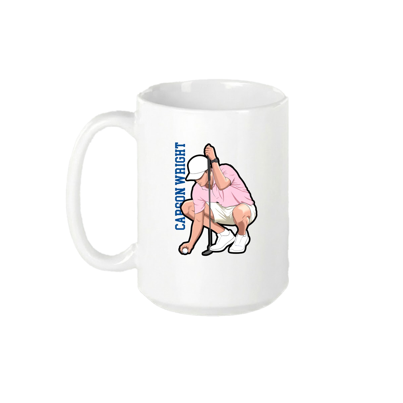 15oz Coffee Mug — Name Vertical in White
