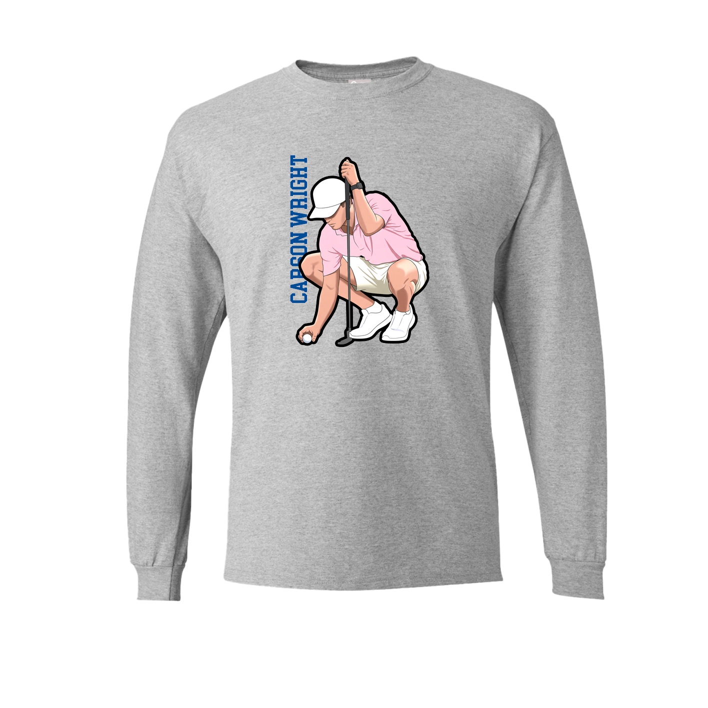 Long Sleeve Tee — Name Vertical in Grey