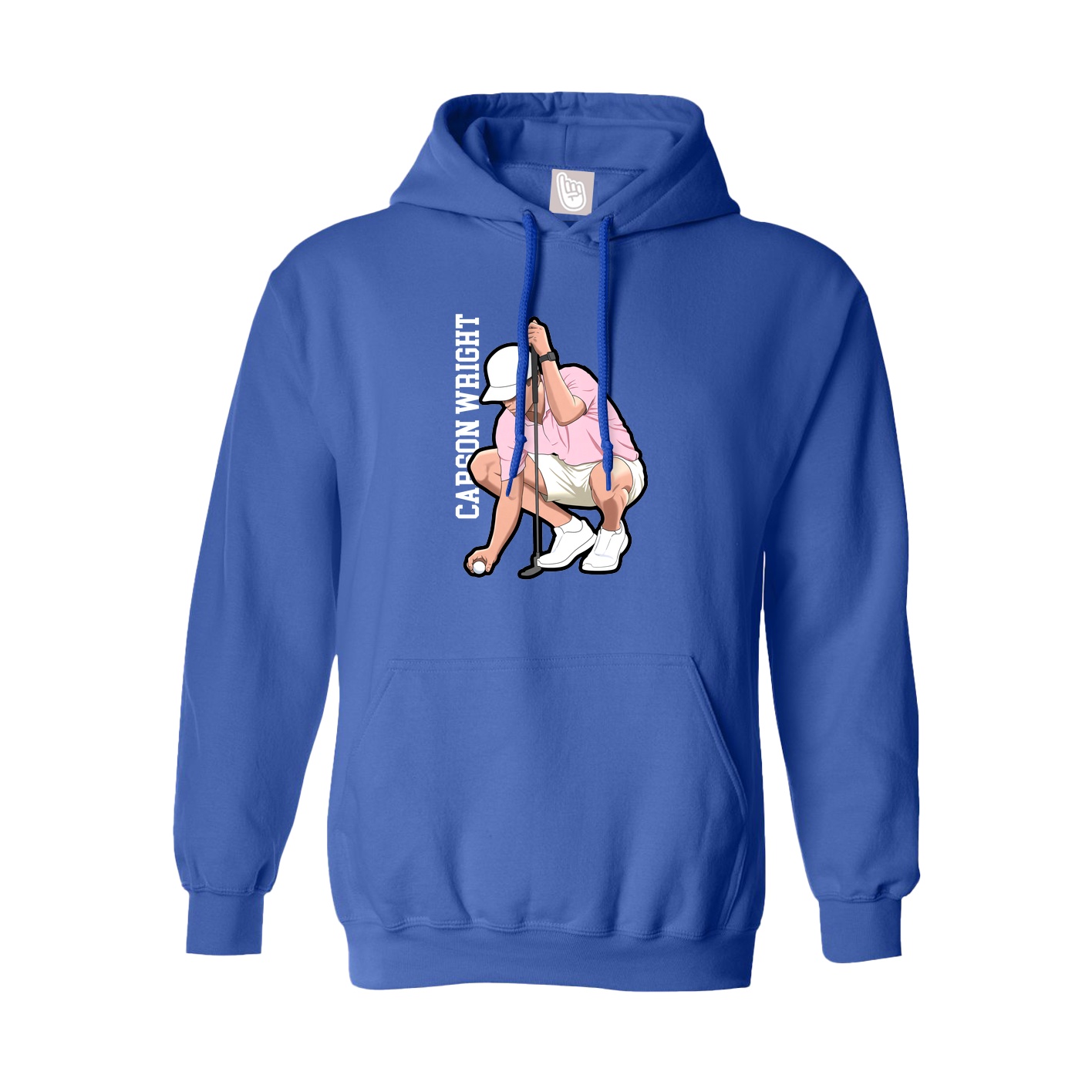 Hoodie — Name Vertical in Royal