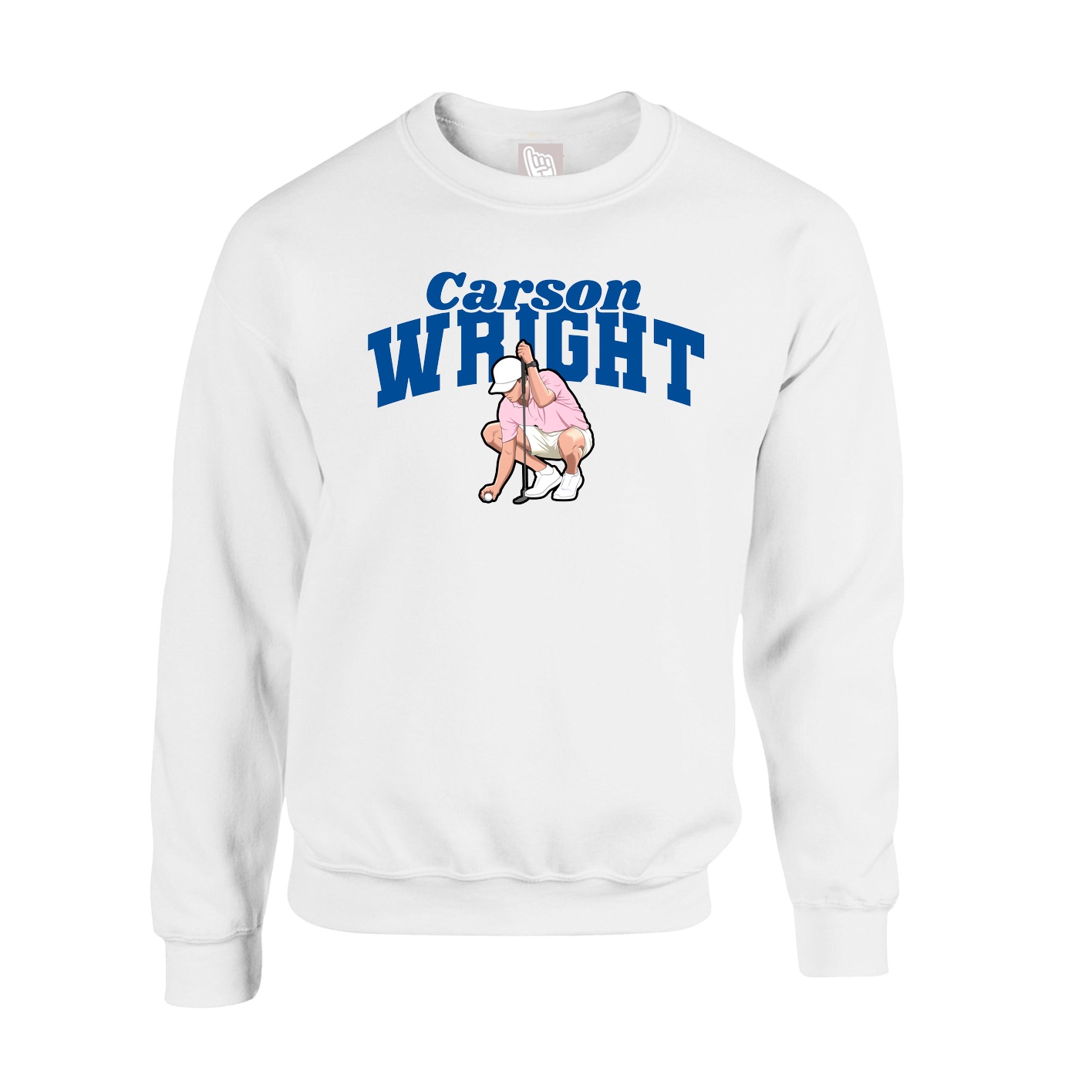 Fleece Crew — Signature Arch in White