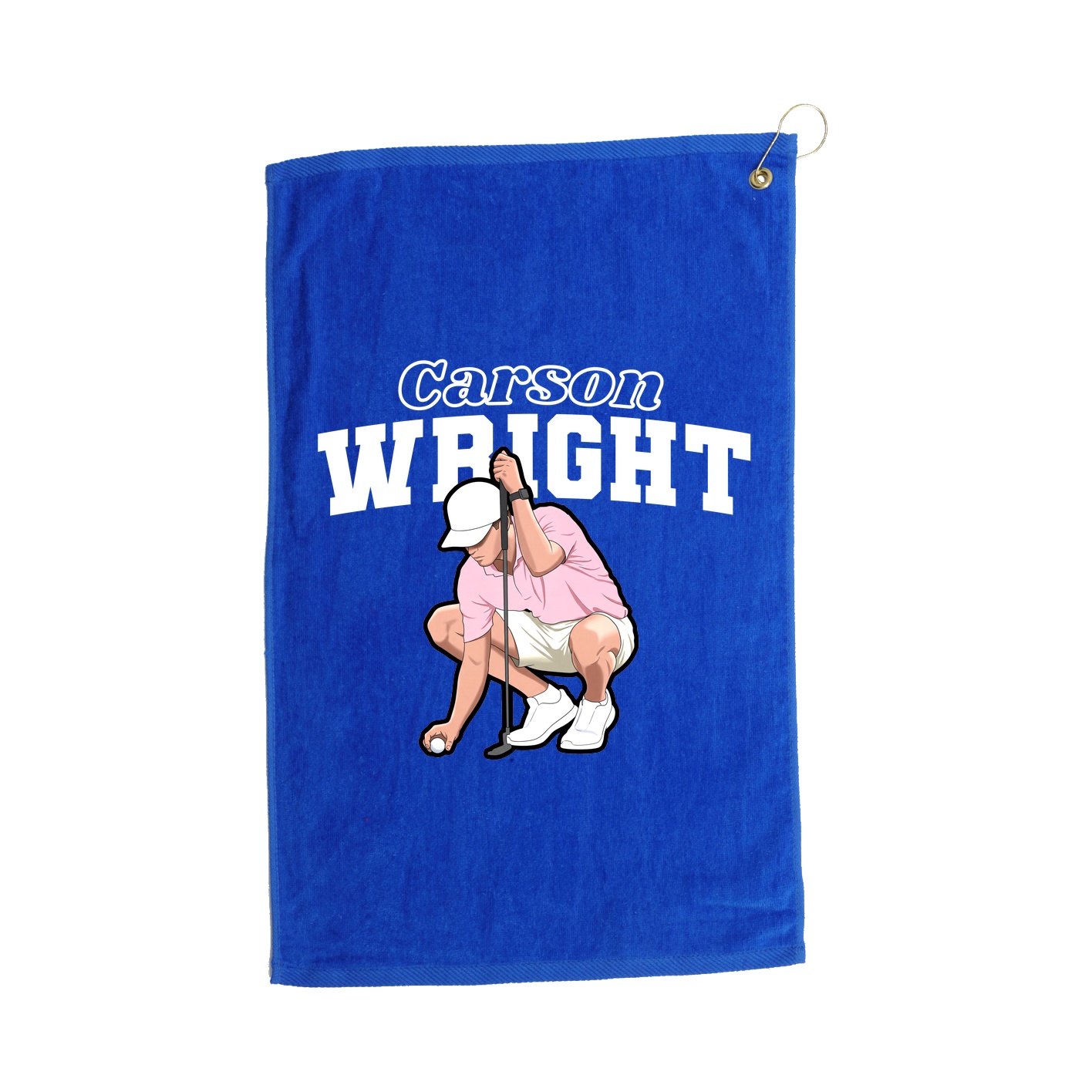 Golf Towel — Name Arch in Royal