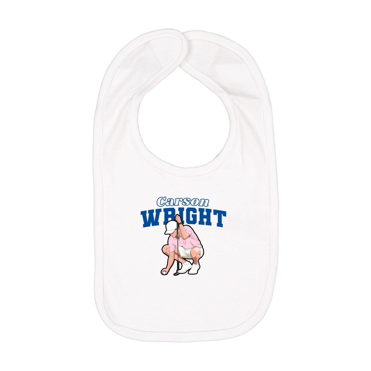 Infant Bib — Name Arch in White