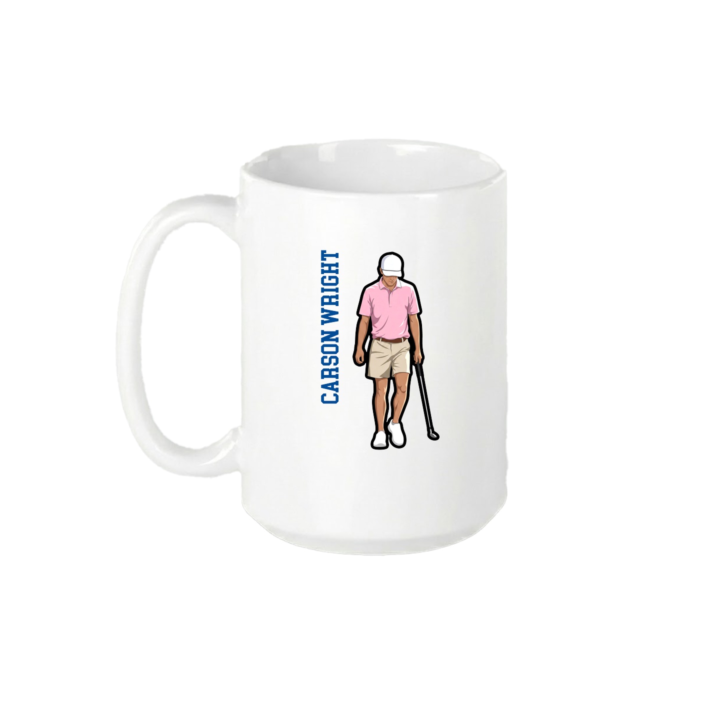 15oz Coffee Mug — Name Vertical in White