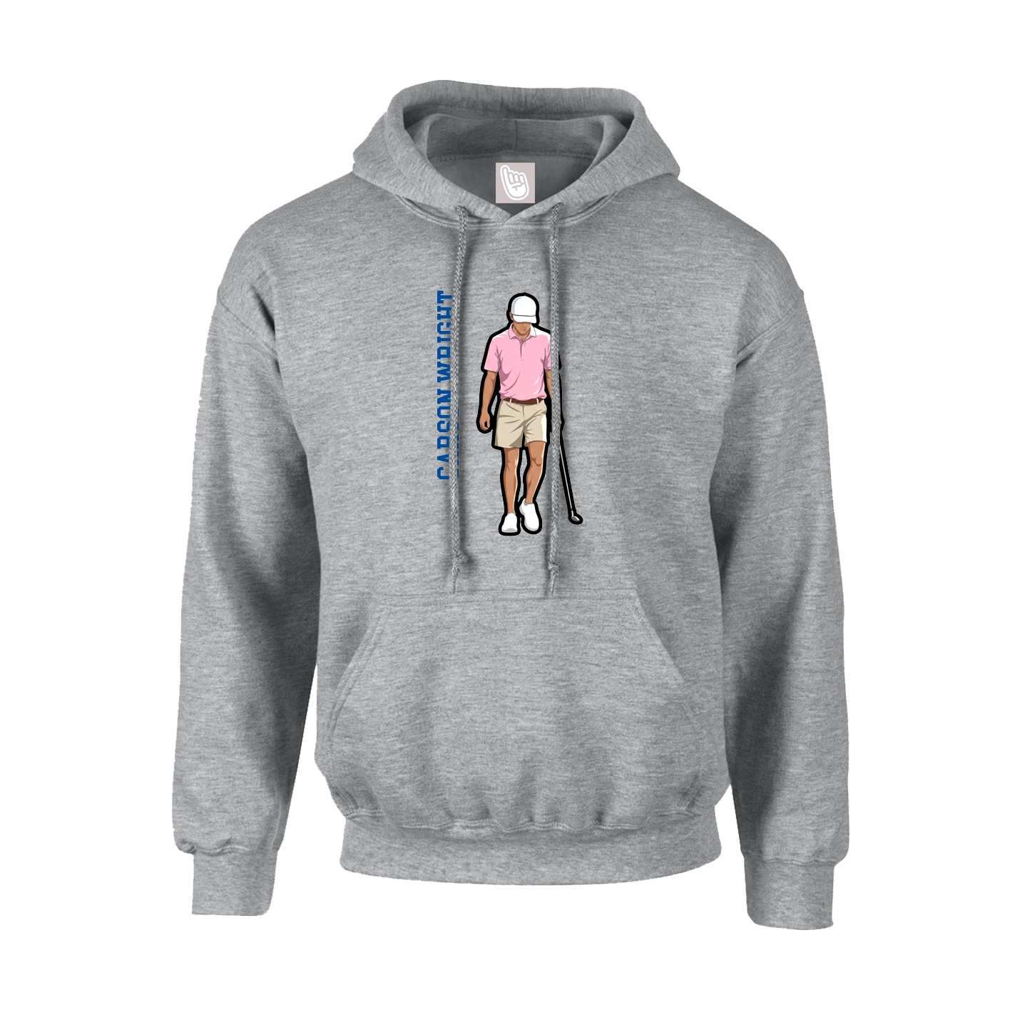 Youth Hoodie — Name Vertical in Grey