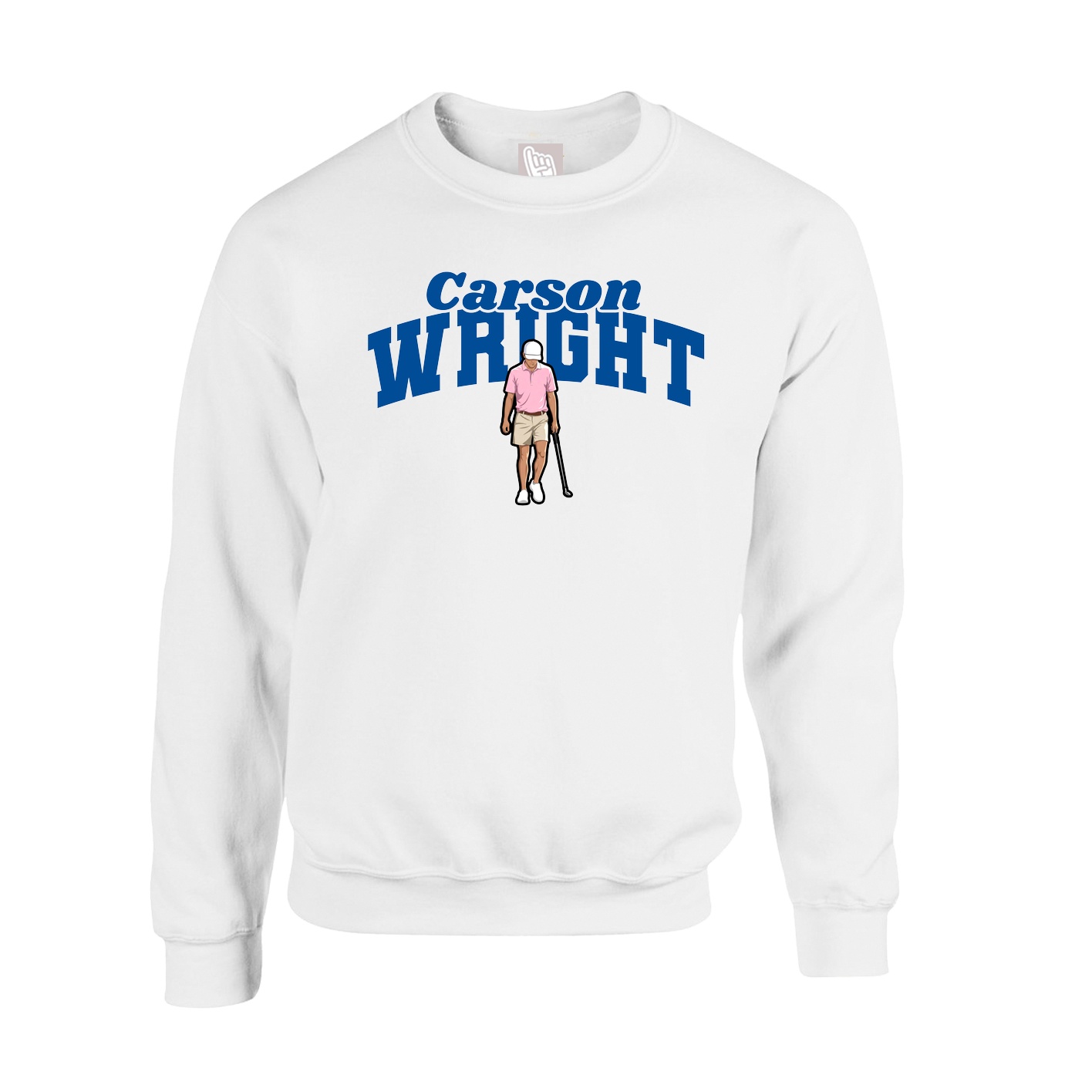 Fleece Crew — Signature Arch in White