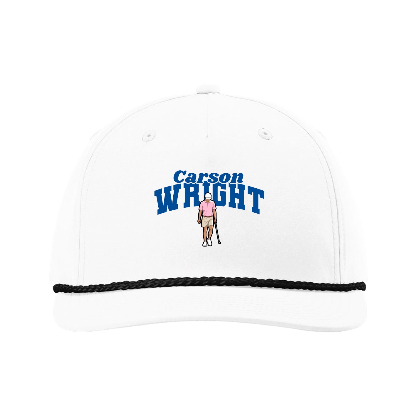 Five-Panel Classic Rope Cap — Signature Arch in White