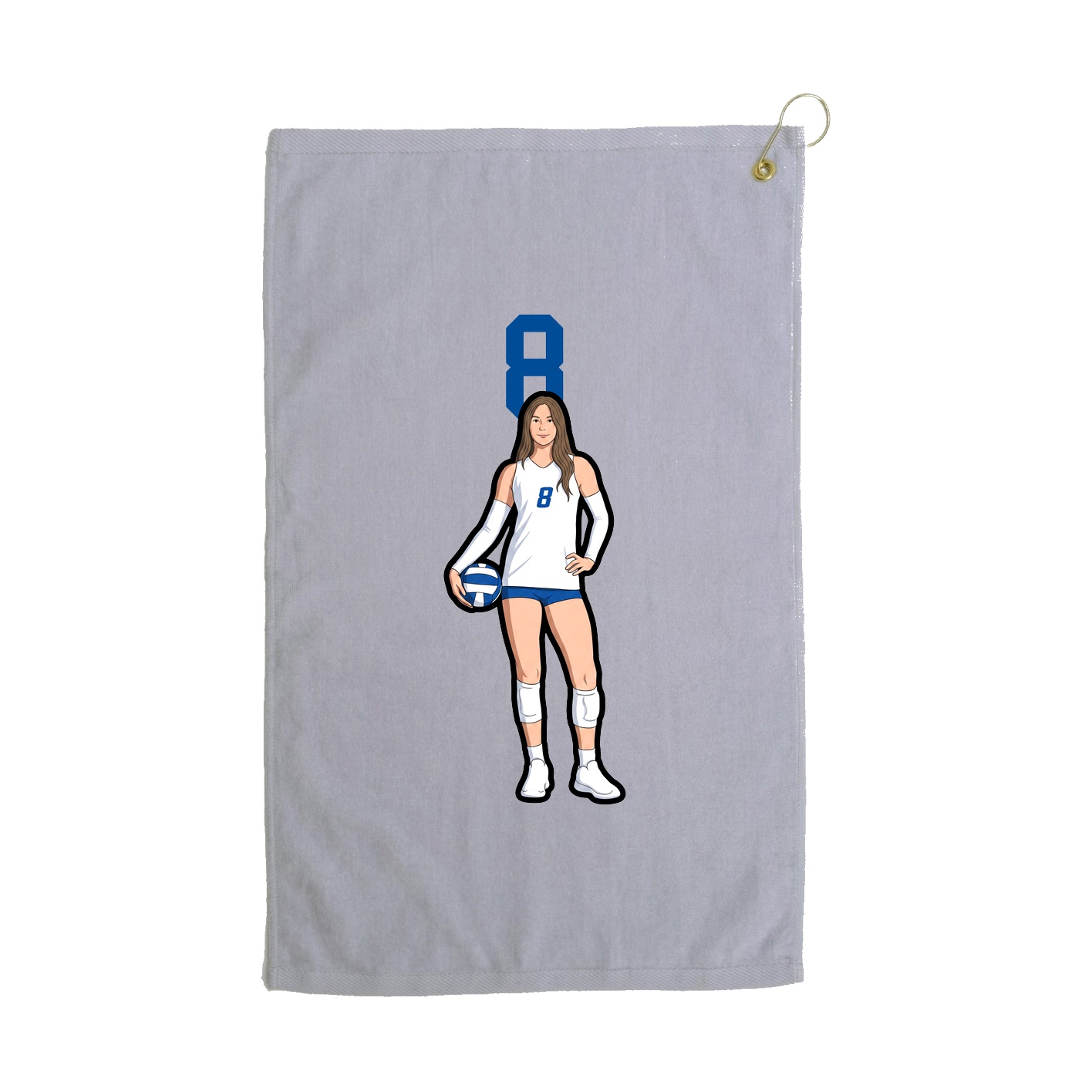 Golf Towel — Number Top in Grey