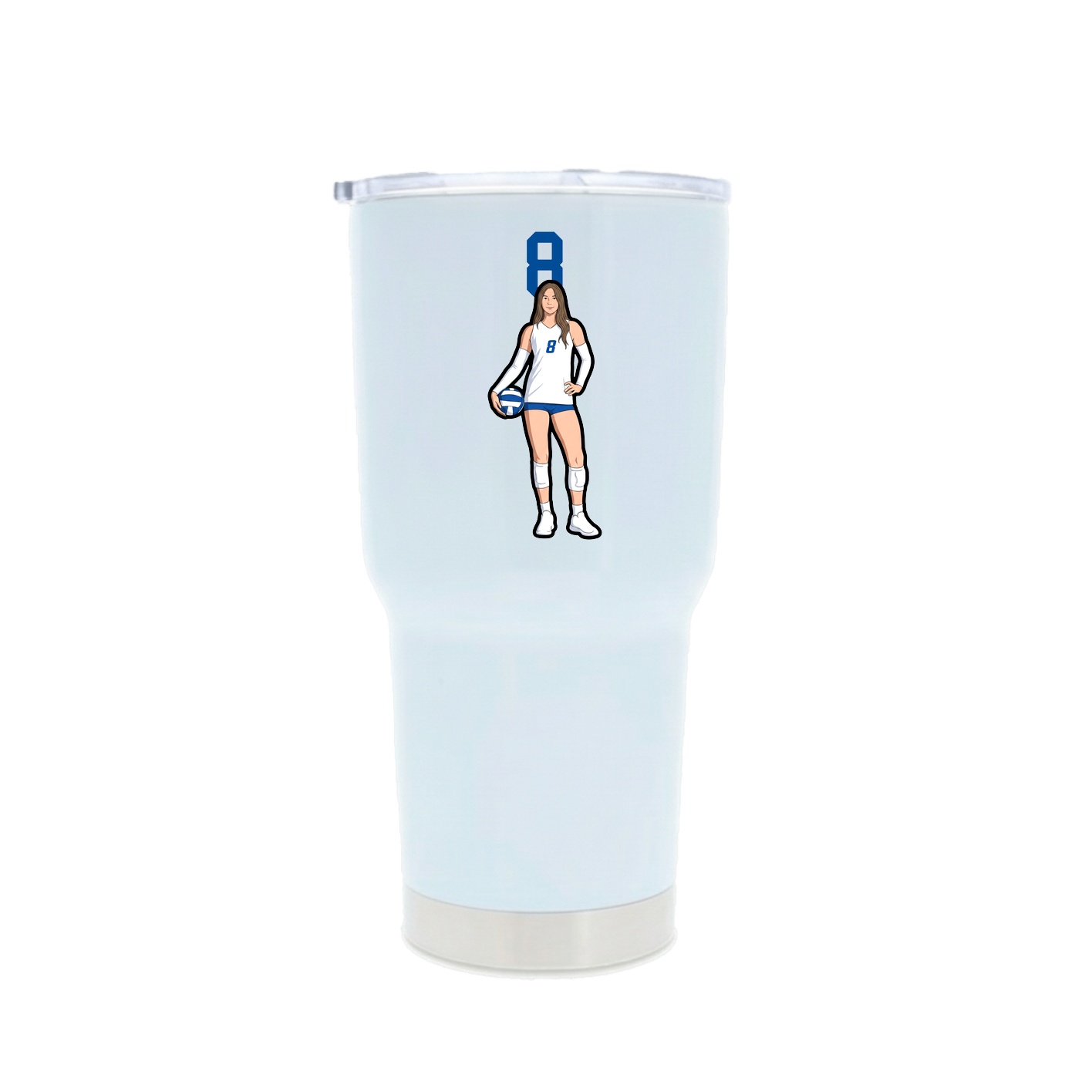 30oz Stainless Steel Tumbler — Number Top in White