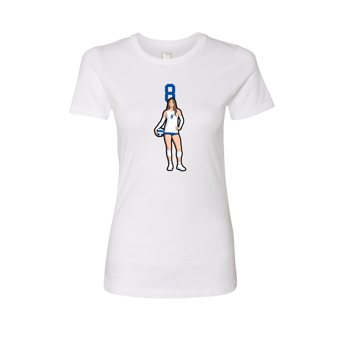 Fitted Women's Tee — Number Top in White