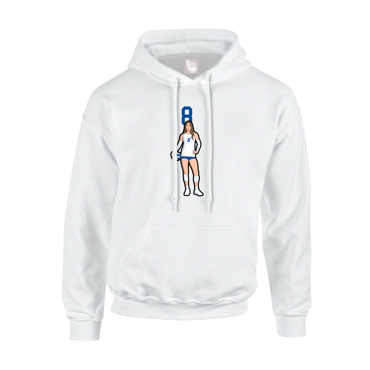 Youth Hoodie — Number Top in White