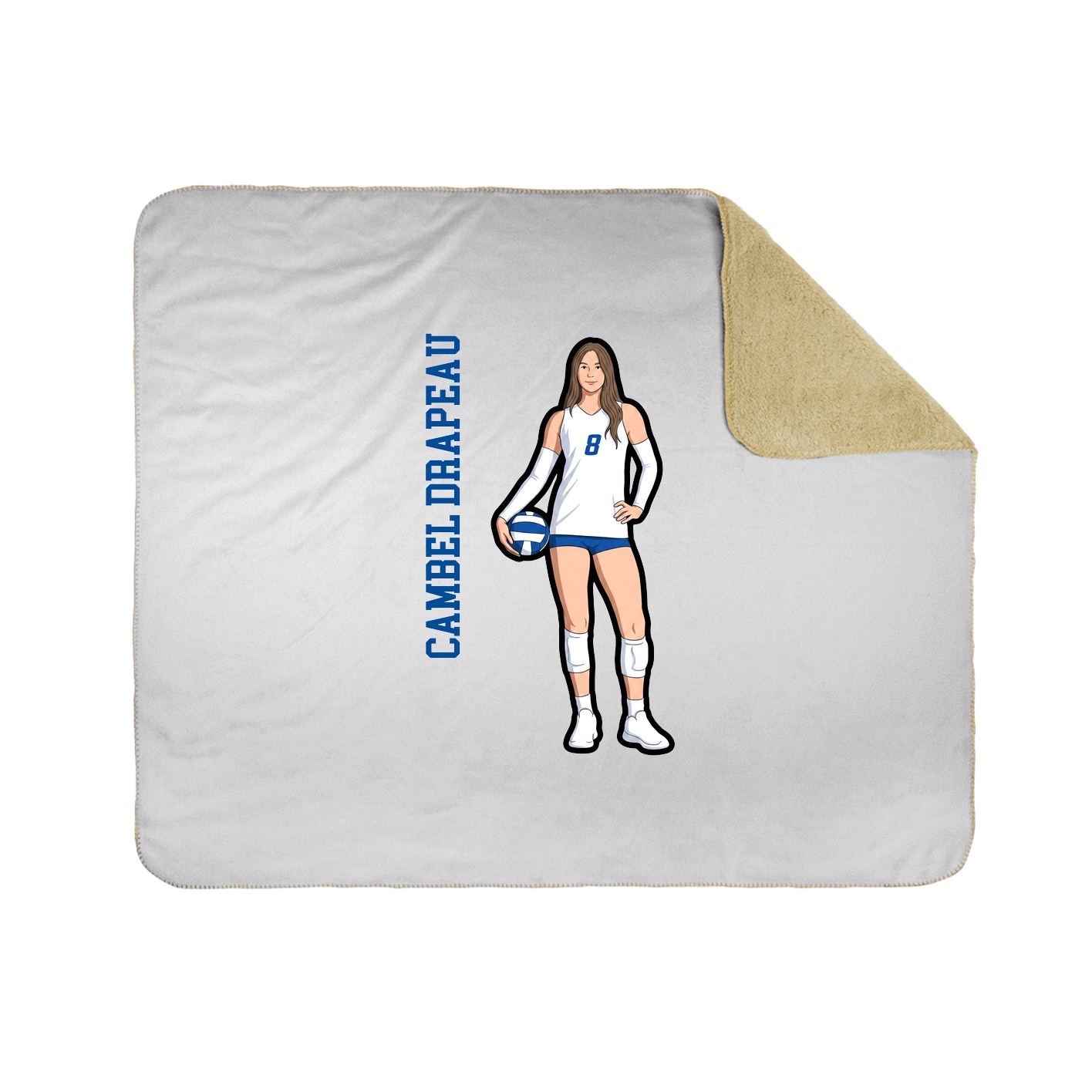 Throw Blanket — Name Vertical in White