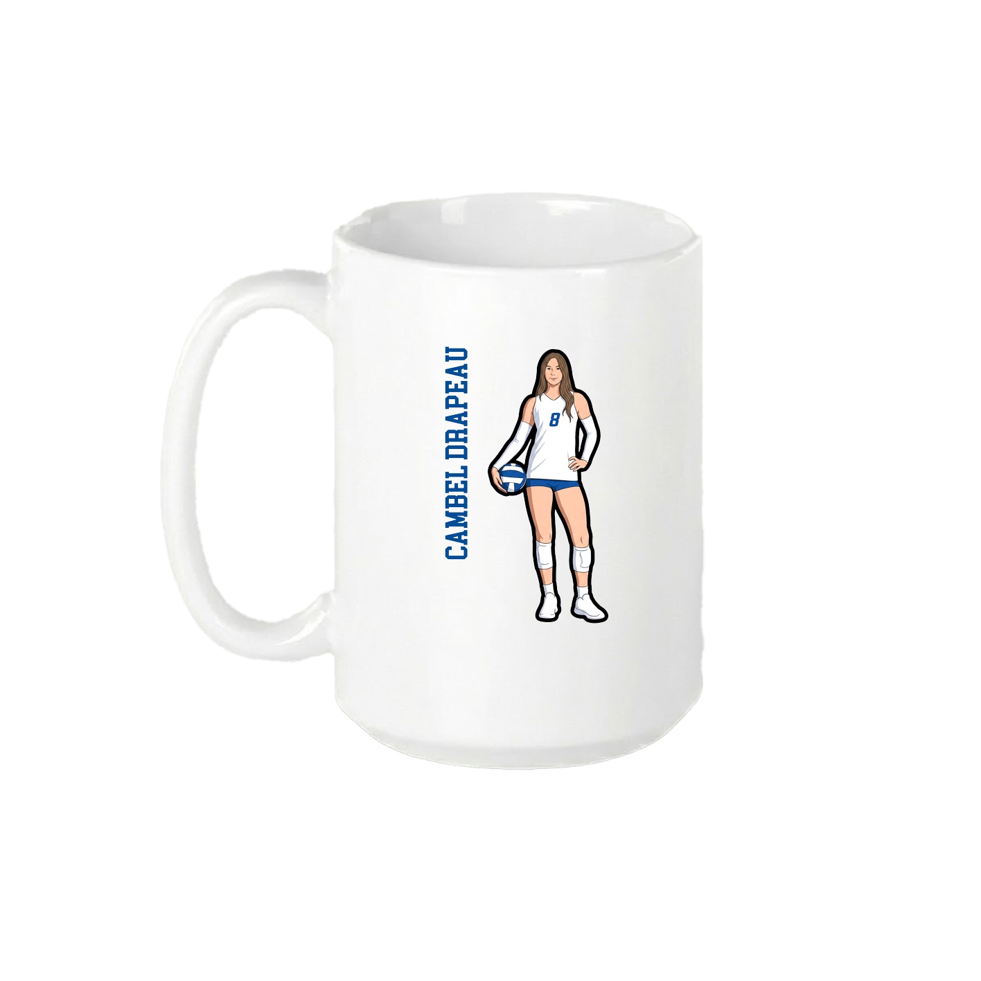 15oz Coffee Mug — Name Vertical in White