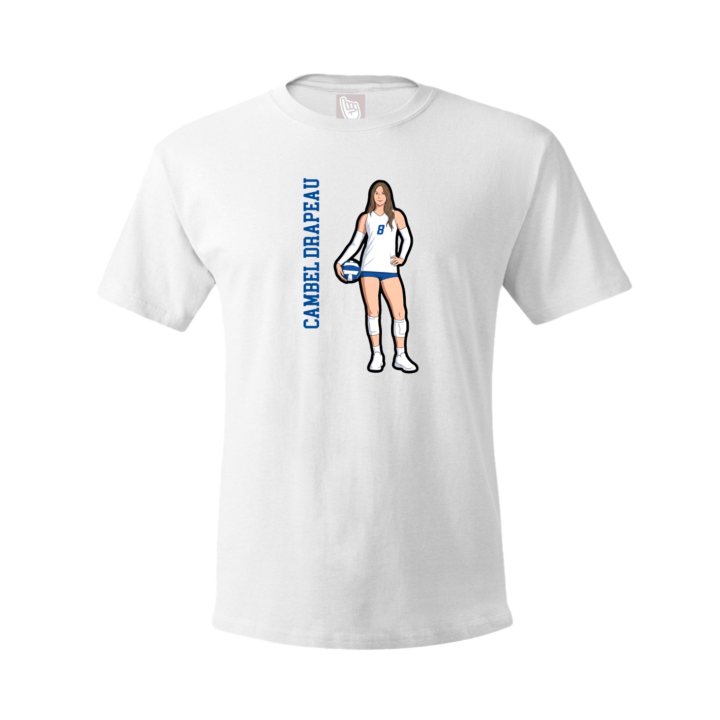Youth Tee — Name Vertical in White