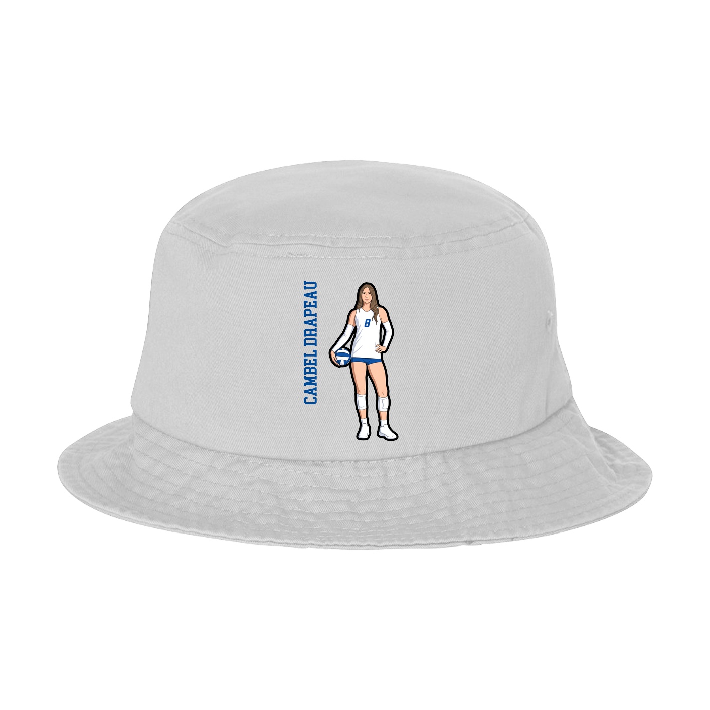 Bucket Cap — Name Vertical in White