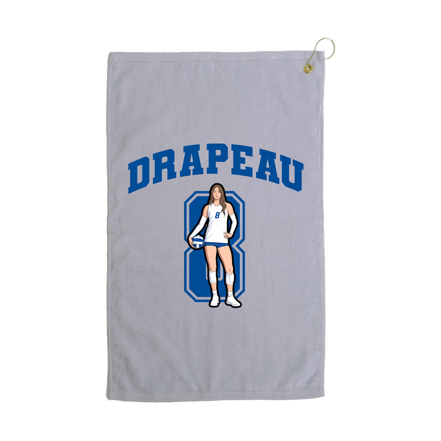 Golf Towel — Number in Grey