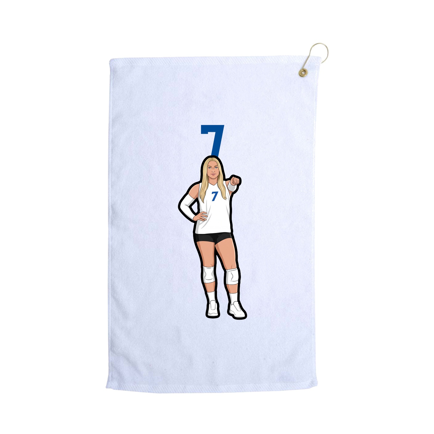 Golf Towel — Number Top in White