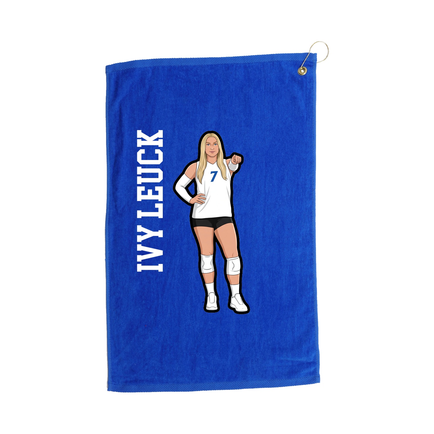 Golf Towel — Name Vertical in Royal