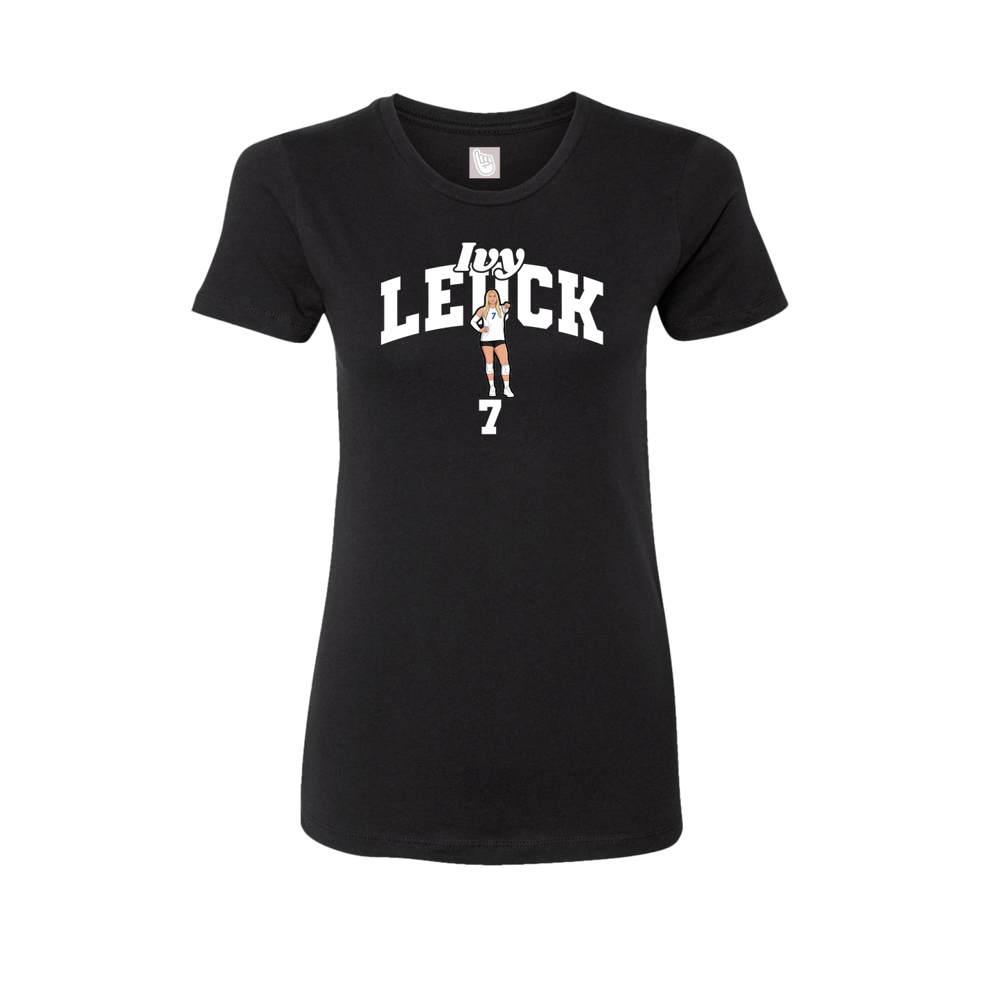 Fitted Women's Tee — Signature Arch in Black