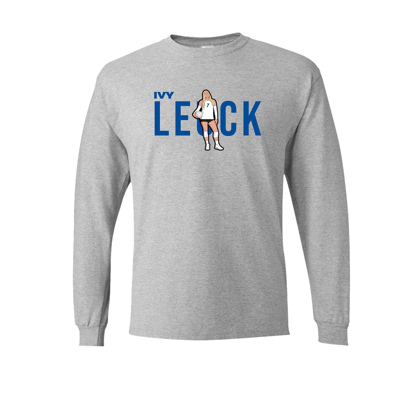 Long Sleeve Tee — Player Name in Grey